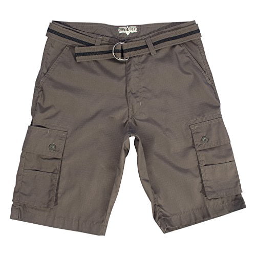 NWT Boys LR Scoop Solid Olive Green Belted Cargo Pocket Shorts ALL SIZE 4-5-6-7